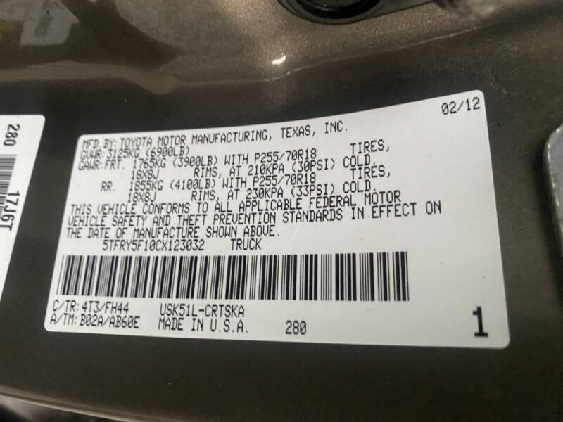 2012 Toyota Tundra Grade