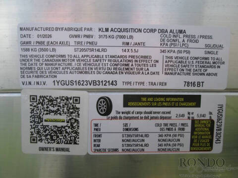 2027 Aluma Utility 7816TA-EL-BT-TR-RTD