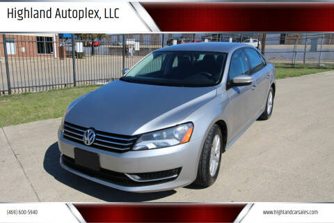 2013 Volkswagen Passat for sale at Highland Autoplex, LLC in Dallas TX
