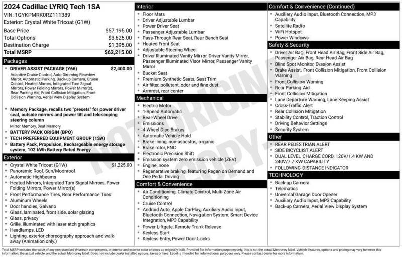 2024 Cadillac LYRIQ Tech