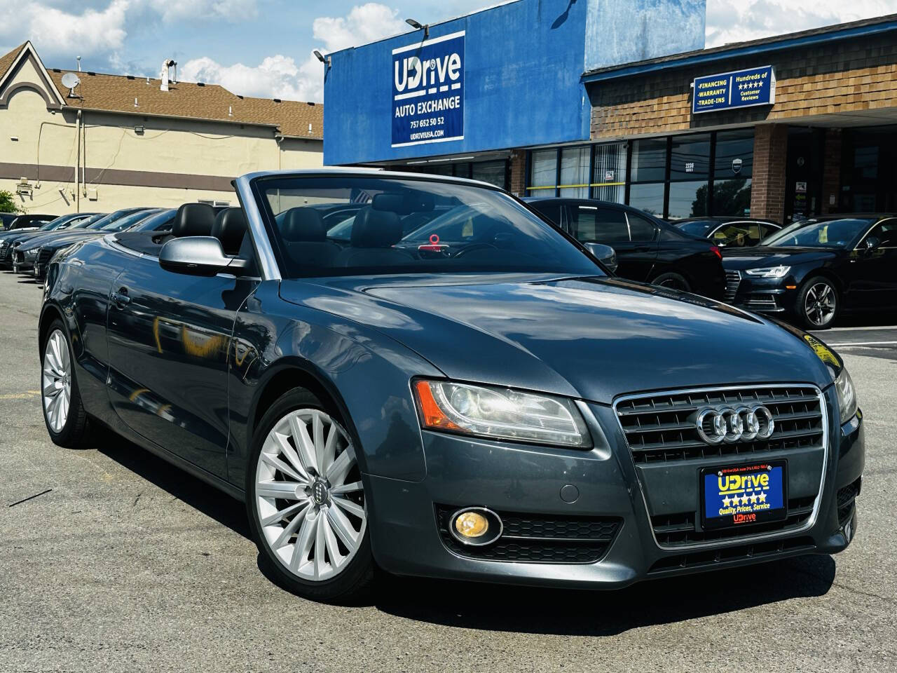 Black 2012 Audi A5 Convertible Front-Wheel Drive Continuously Variable Transmission