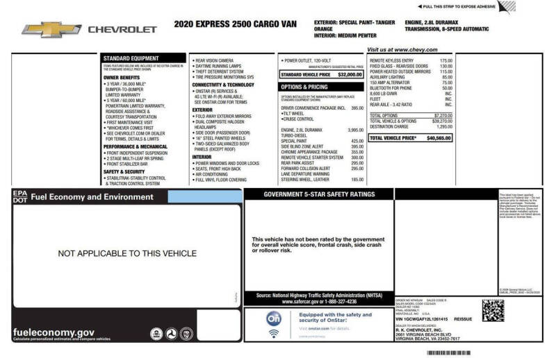 2020 Chevrolet Express 2500