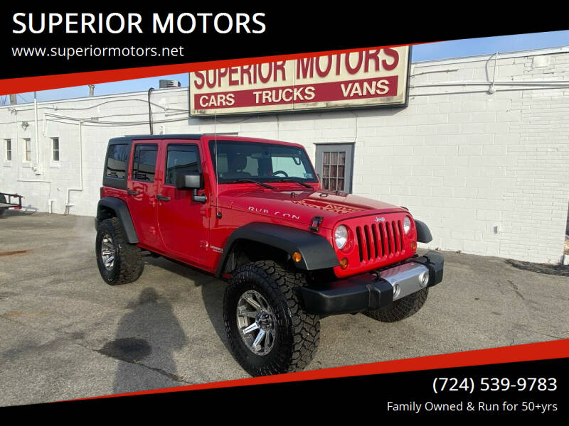 2012 Jeep Wrangler Unlimited for sale at SUPERIOR MOTORS in Latrobe PA