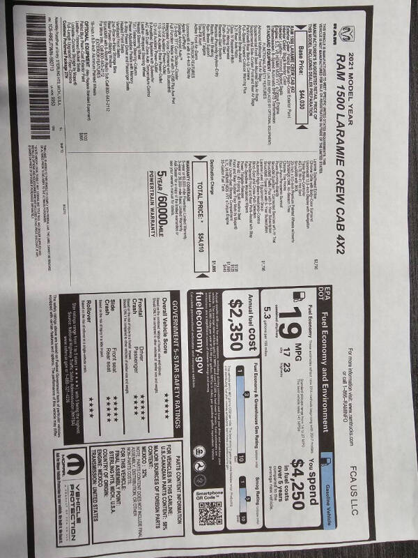 2021 RAM 1500 Laramie