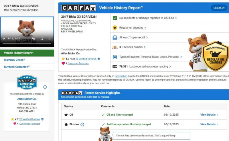 2017 BMW X3 sDrive28i