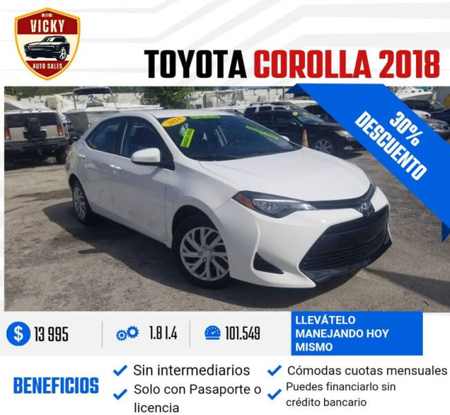 2018 Toyota Corolla for sale at Vicky Auto Sales llc in Miami FL