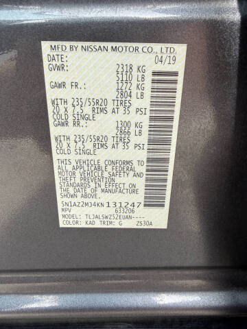 2019 Nissan Murano Platinum