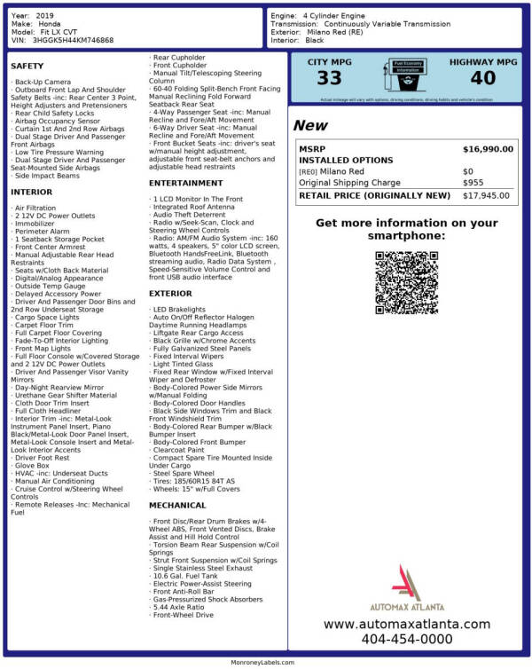 2019 Honda Fit LX