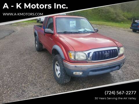2002 Toyota Tacoma for sale at A - K Motors Inc. in Vandergrift PA