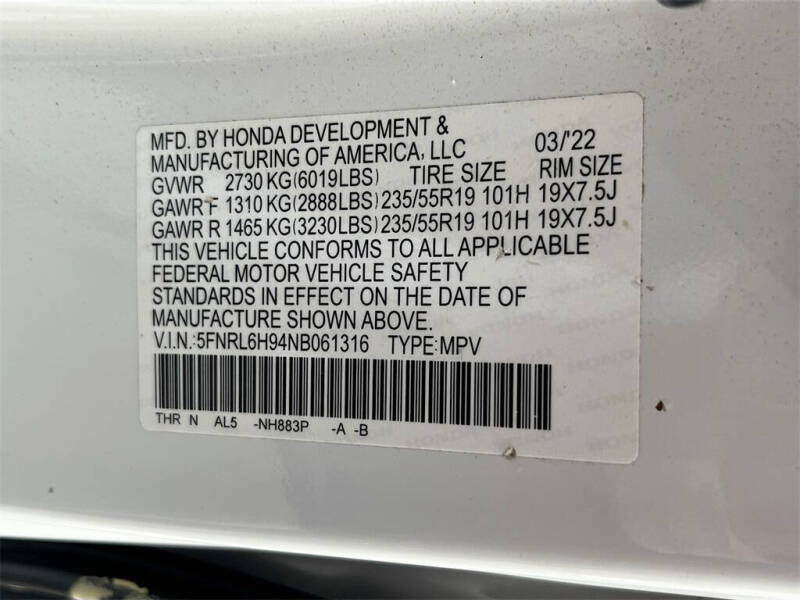 2022 Honda Odyssey Elite