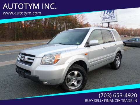 2008 Honda Pilot for sale at AUTOTYM INC. in Fredericksburg VA