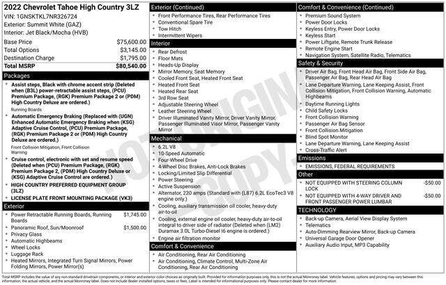 2022 Chevrolet Tahoe High Country