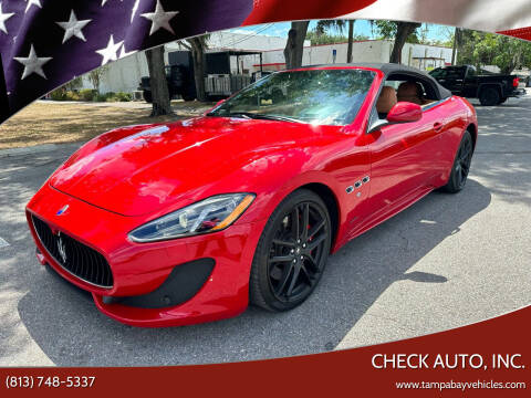 2016 Maserati GranTurismo for sale at CHECK AUTO, INC. in Tampa FL
