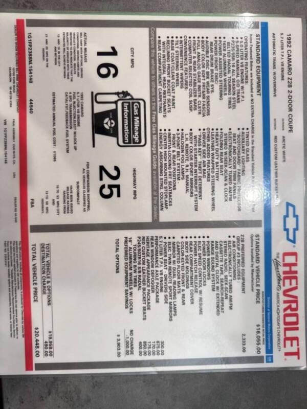 1992 Chevrolet Camaro Z28