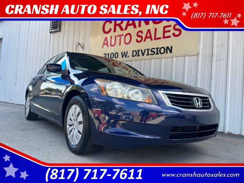 2010 Honda Accord for sale at CRANSH AUTO SALES, INC in Arlington TX