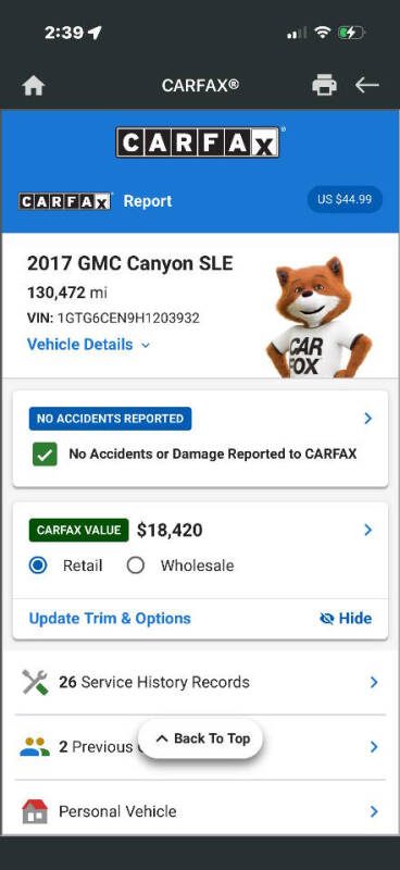 2017 GMC Canyon SLE