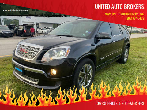 2012 GMC Acadia for sale at UNITED AUTO BROKERS in Hollywood FL