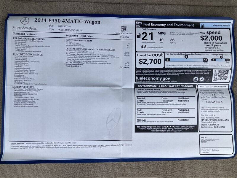 2014 Mercedes-Benz E-Class E 350 Luxury 4MATIC