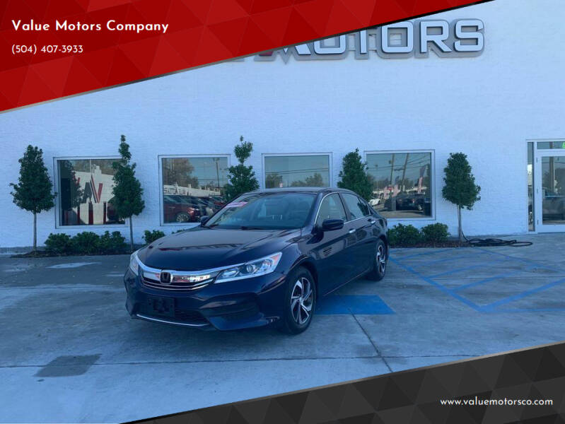 2016 Honda Accord for sale at Value Motors Company in Marrero LA