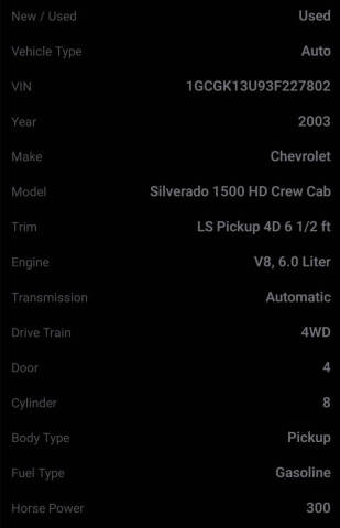 2003 Chevrolet Silverado 1500HD