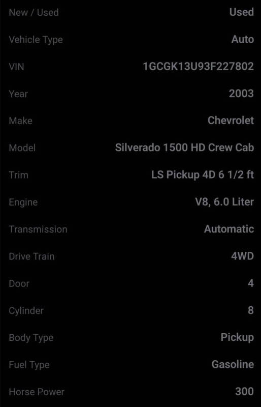 2003 Chevrolet Silverado 1500HD