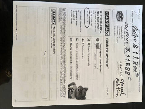 2012 Toyota Sienna XLE 7-Passenger