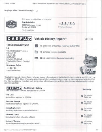 1985 Ford Mustang LX