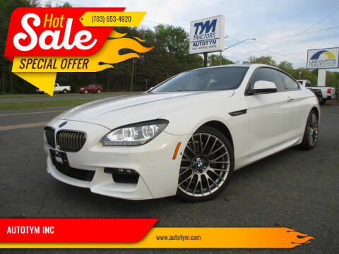 2012 BMW 6 Series for sale at AUTOTYM INC. in Fredericksburg VA