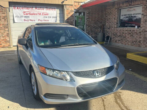 2012 Honda Civic for sale at Excellent Auto Sales in Grand Prairie TX