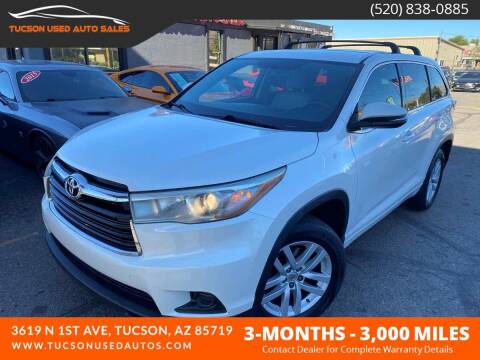 2015 Toyota Highlander for sale at Tucson Used Auto Sales in Tucson AZ