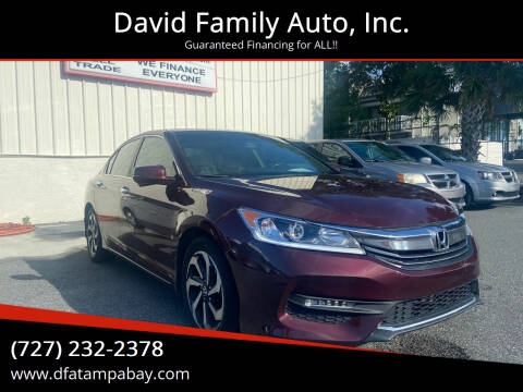 2017 Honda Accord for sale at David Family Auto, Inc. in New Port Richey FL