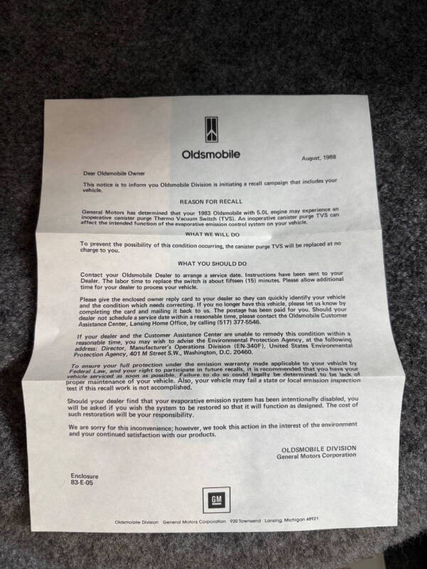 1983 Oldsmobile Ninety-Eight Regency