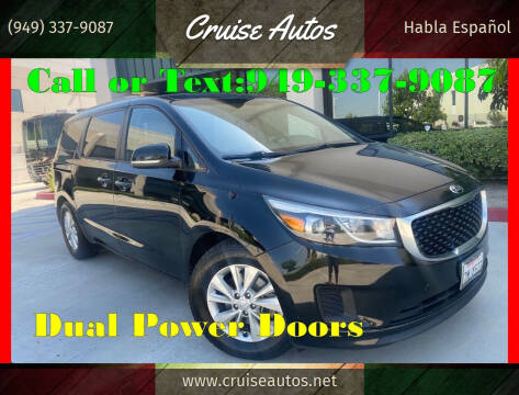 2015 Kia Sedona for sale at Cruise Autos in Corona CA