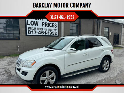 2011 Mercedes-Benz M-Class for sale at BARCLAY MOTOR COMPANY in Arlington TX