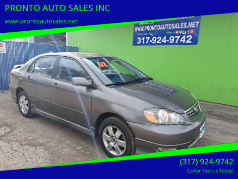 2008 Toyota Corolla for sale at PRONTO AUTO SALES INC in Indianapolis IN