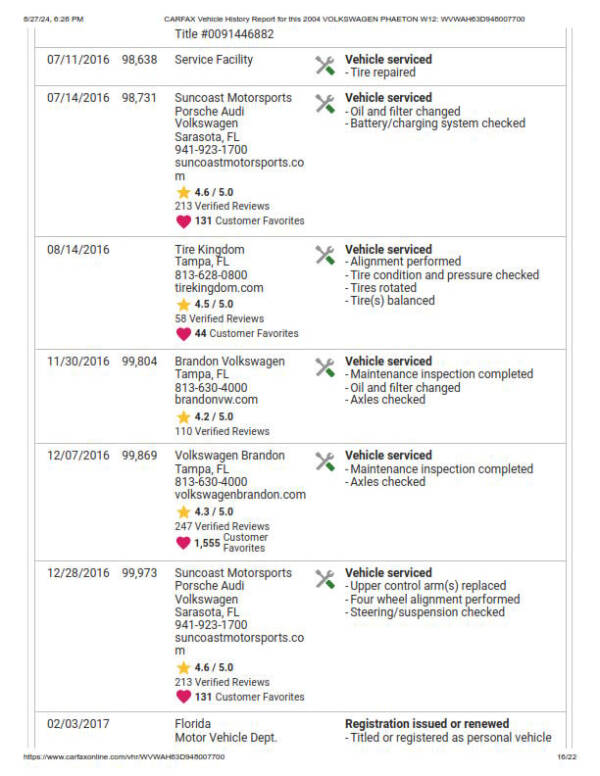 2004 Volkswagen Phaeton Premiere Edition W12