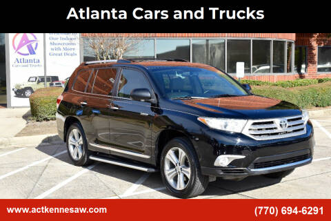 2013 Toyota Highlander for sale at Atlanta Cars and Trucks in Kennesaw GA