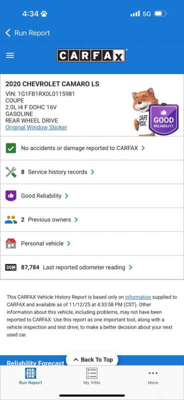 2020 Chevrolet Camaro