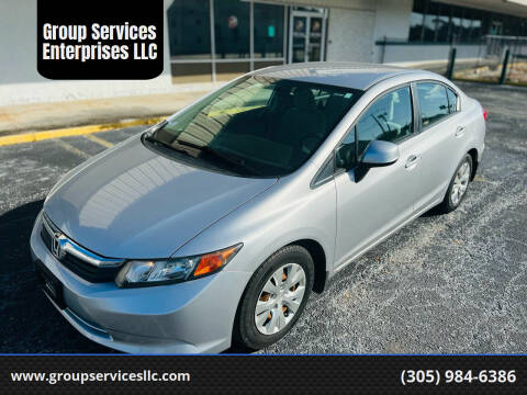 2012 Honda Civic for sale at Group Services Enterprises LLC in Tampa FL