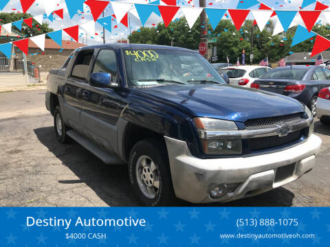2002 Chevrolet Avalanche for sale at Destiny Automotive in Hamilton OH