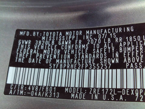 2015 Toyota Corolla LE Eco