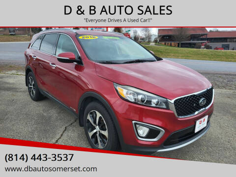 2016 Kia Sorento for sale at D & B AUTO SALES in Somerset PA