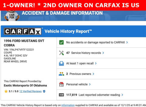 1996 Ford Mustang SVT Cobra