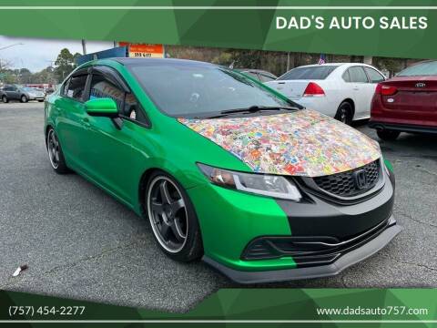 2015 Honda Civic for sale at Dad's Auto Sales in Newport News VA