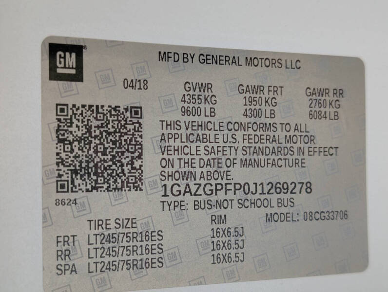 2018 Chevrolet Express LT 3500