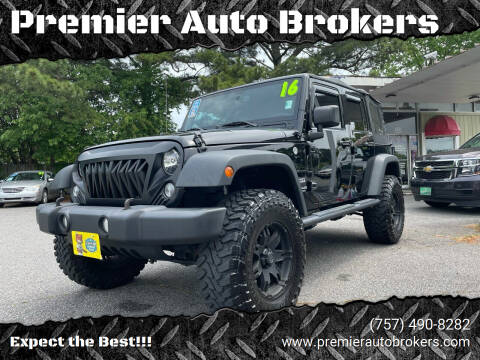 2016 Jeep Wrangler Unlimited for sale at Premier Auto Brokers in Virginia Beach VA