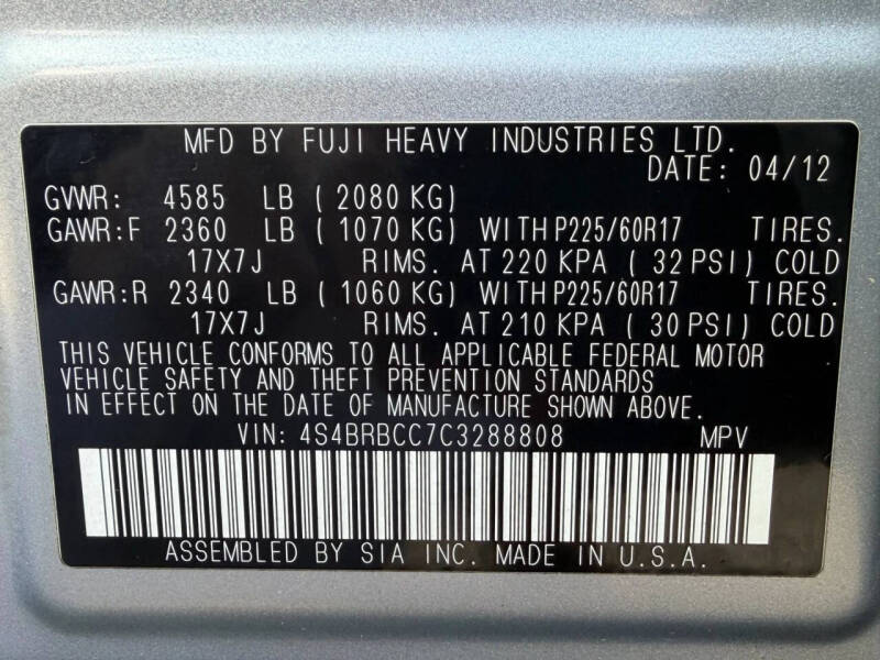 2012 Subaru Outback 2.5i Premium