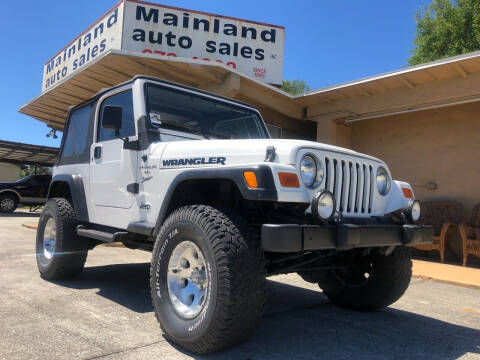 2001 Jeep Wrangler for sale at Mainland Auto Sales Inc in Daytona Beach FL
