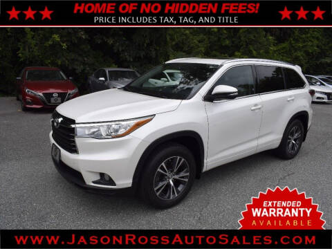 2016 Toyota Highlander for sale at Jason Ross Auto Sales in Burlington NC