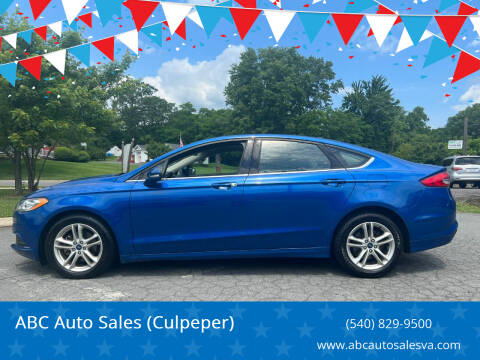 2018 Ford Fusion for sale at ABC Auto Sales 2 locations (540) 829-9500 Culpeper in Culpeper VA